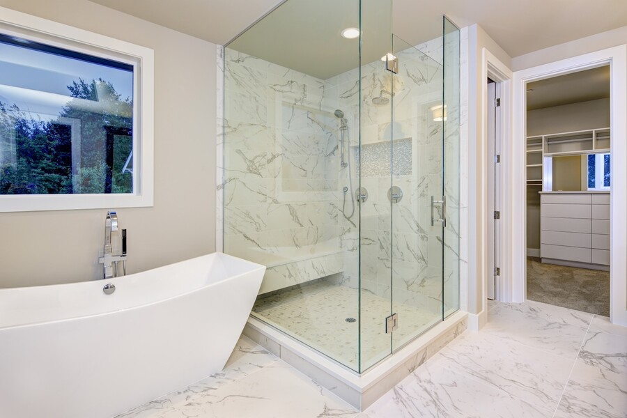Frameless Shower Door Installation by Reliable Roofing & Remodeling Services